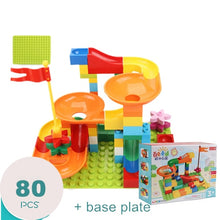 Load image into Gallery viewer, 54-162Pcs Marble Race Run Maze Balls Track Building Blocks Funnel Slide Big Building Brick duploed