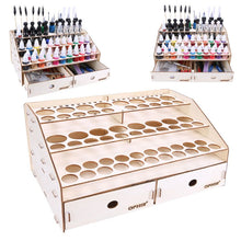 Load image into Gallery viewer, 1Set Wooden Paint Tool Storage Rack with Cabinet Pigment Ink Bottle Organizer Holder
