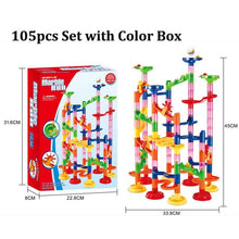 Load image into Gallery viewer, 29/105pcs Set DIY Construction Marble Race Run Track Building Blocks Kids Maze Ball Roll Toys Christmas Gift
