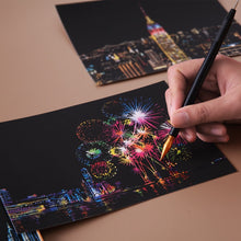Load image into Gallery viewer, 4Pcs/set Magic Colorful A5 Drawing Board Paper Painting Scraping Children Learning Education Toys Painting Doodle Scratch Toys
