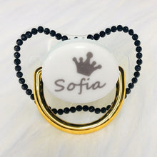 Load image into Gallery viewer, MIYOCAR custom any name can make gold bling Rhinestone pacifier pink dummy  BPA free dummy bling pink baby shower PP-P
